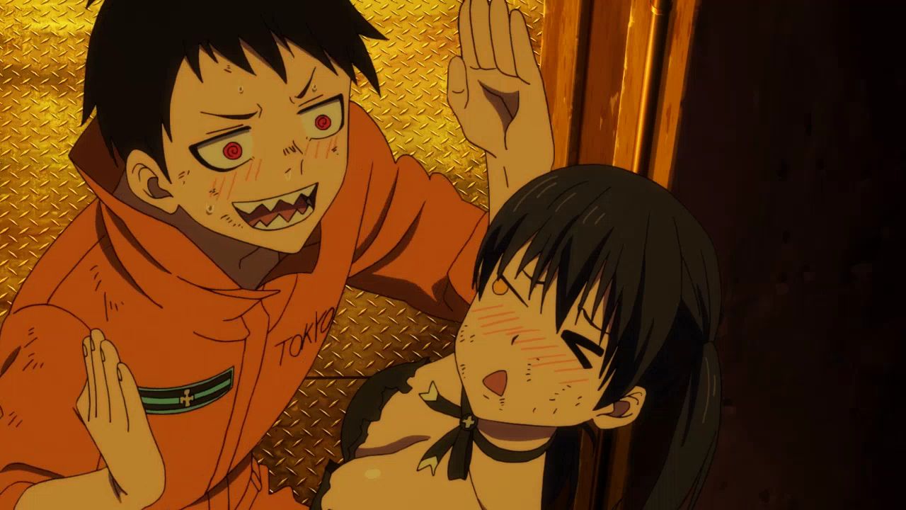 The erotic scene in which the girl's clothes are torn and it is done in the anime [Flame No Fire Brigade] 9 episodes 10