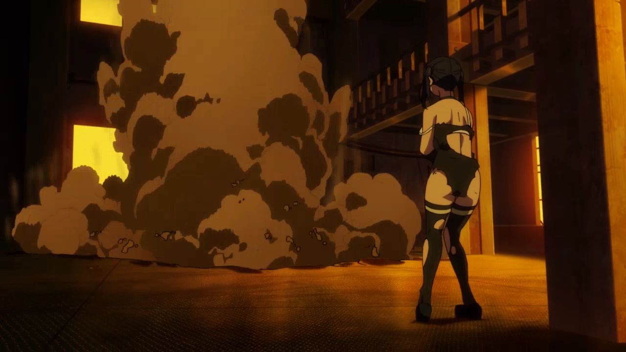 The erotic scene in which the girl's clothes are torn and it is done in the anime [Flame No Fire Brigade] 9 episodes 14