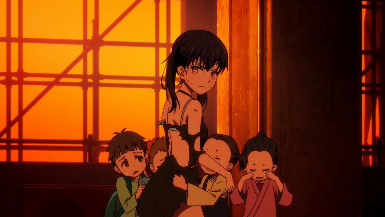 The erotic scene in which the girl's clothes are torn and it is done in the anime [Flame No Fire Brigade] 9 episodes 17