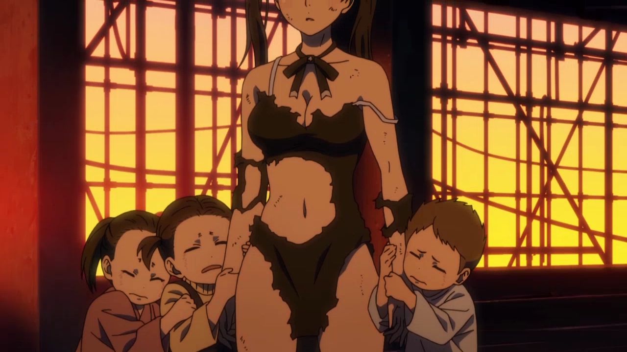 The erotic scene in which the girl's clothes are torn and it is done in the anime [Flame No Fire Brigade] 9 episodes 23