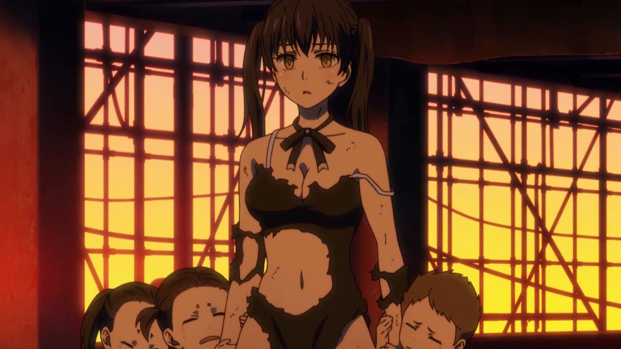 The erotic scene in which the girl's clothes are torn and it is done in the anime [Flame No Fire Brigade] 9 episodes 24