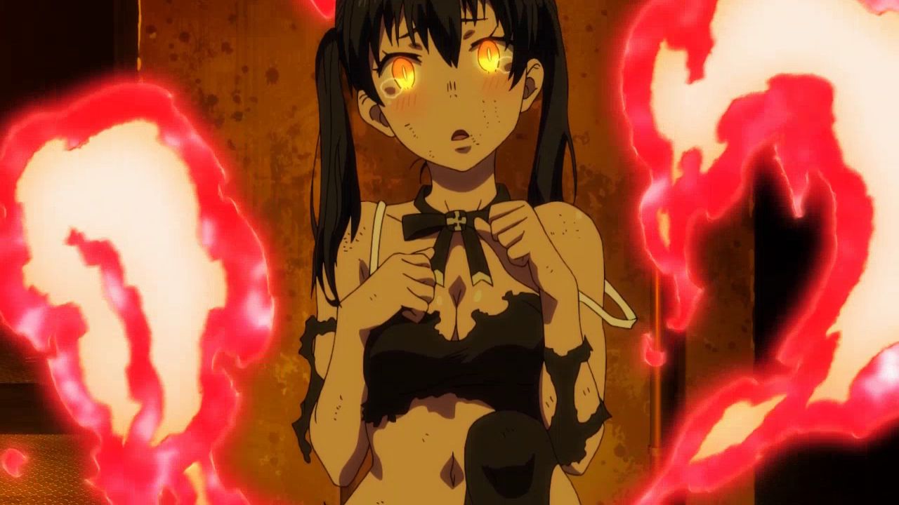 The erotic scene in which the girl's clothes are torn and it is done in the anime [Flame No Fire Brigade] 9 episodes 7
