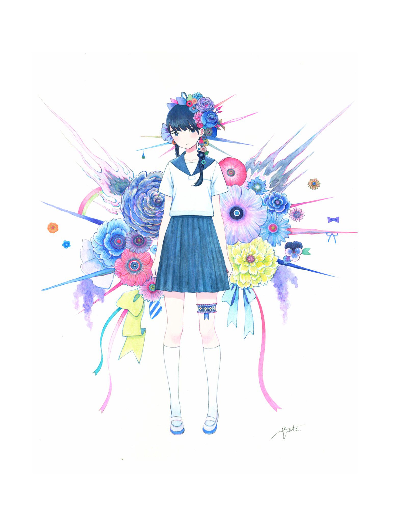 [2nd] secondary image of the pretty girl drawn with flowers Part 12 [non-erotic] 13