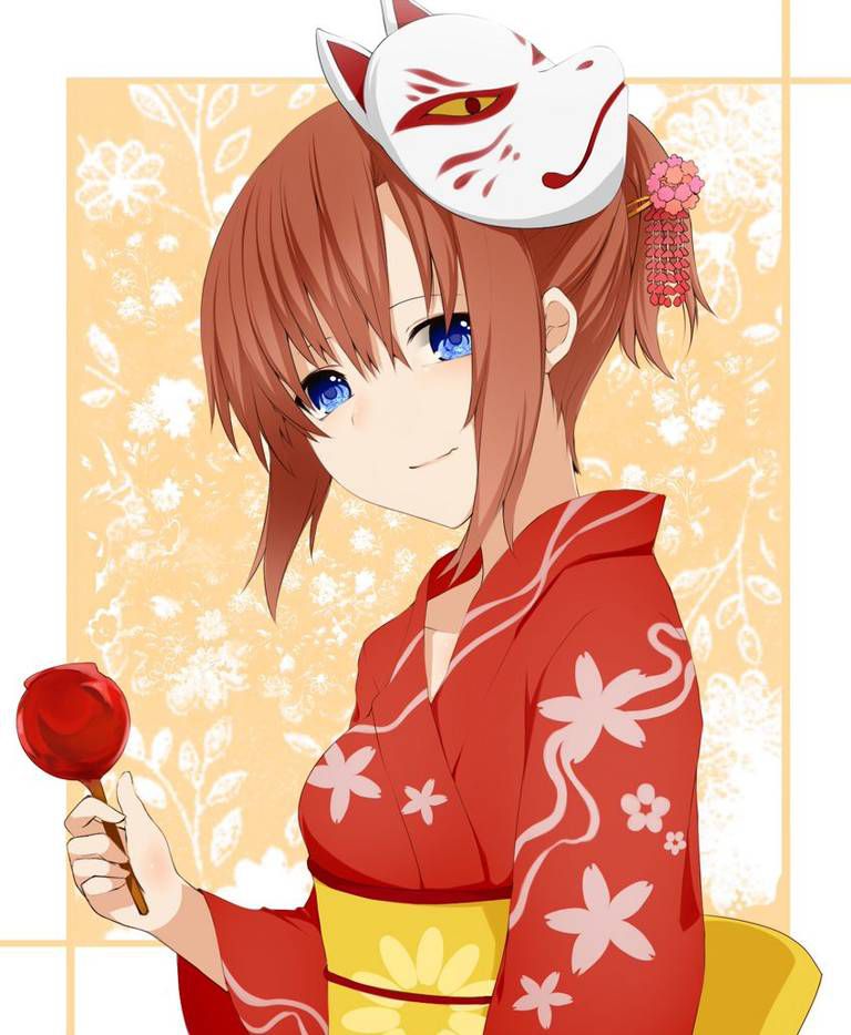 Cute two-dimensional image of kimono and yukata. 16