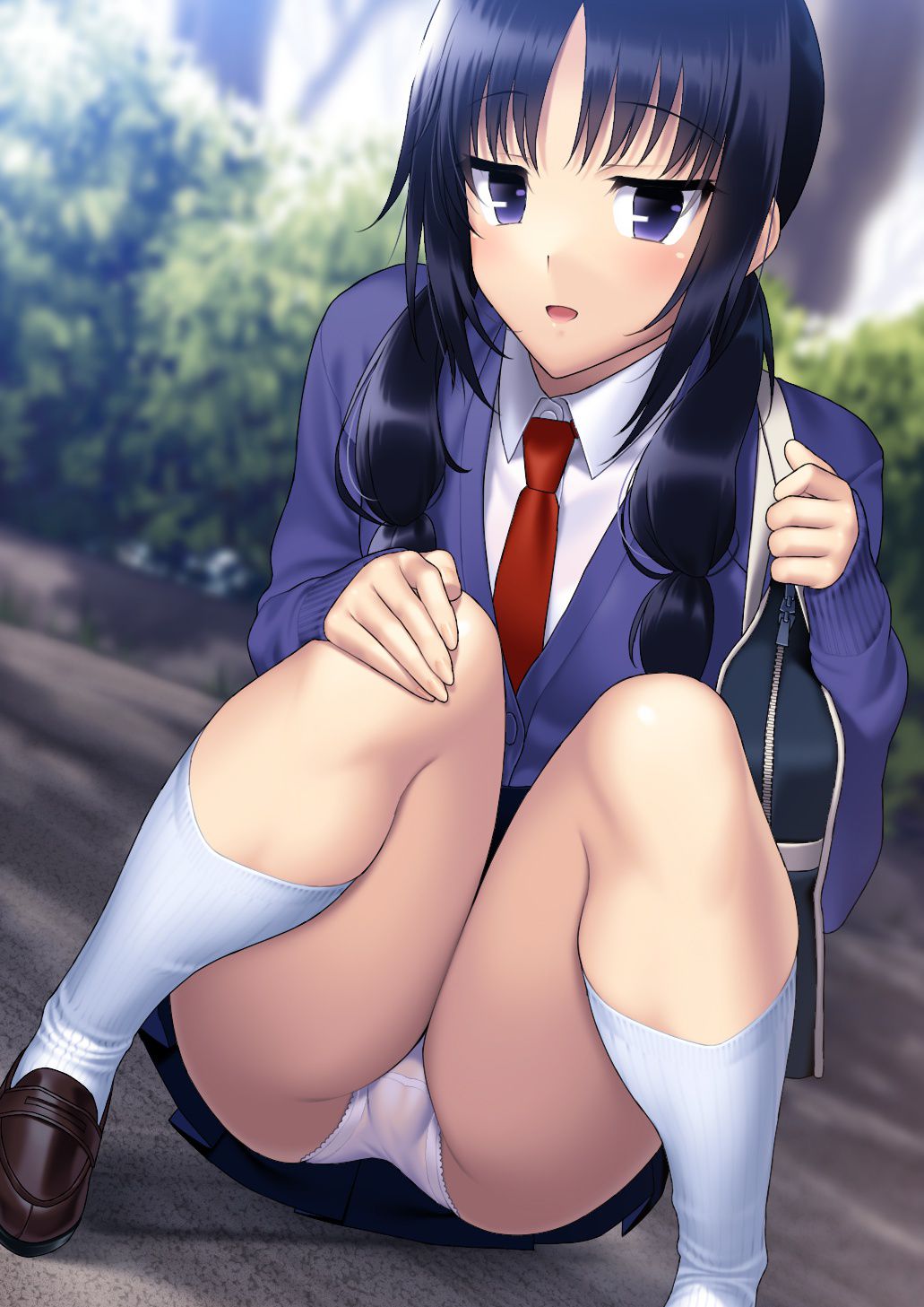 Picture of a girl squatting in a crouching skirt part 3 3