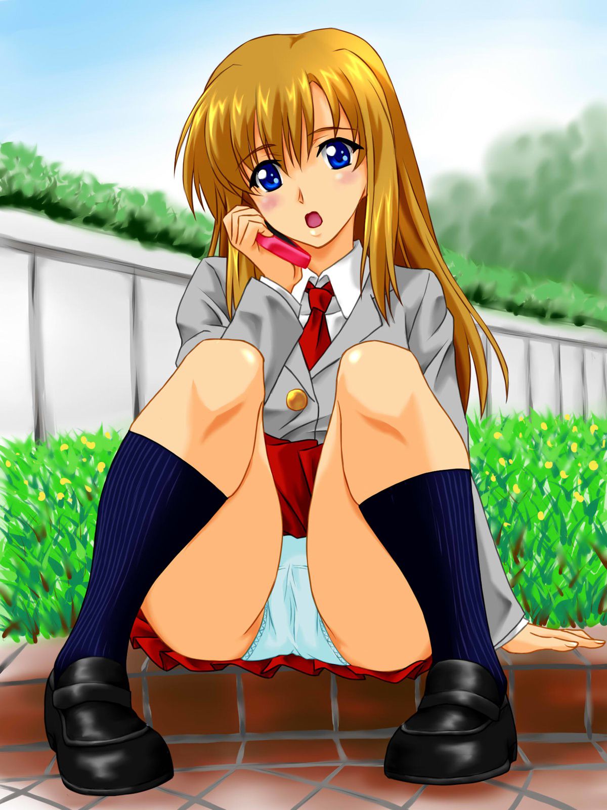 Picture of a girl squatting in a crouching skirt part 3 9