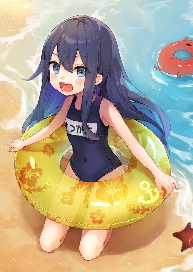 Two-dimensional erotic image of a dark blue water girl who is too naughty and can't wait for summer 26