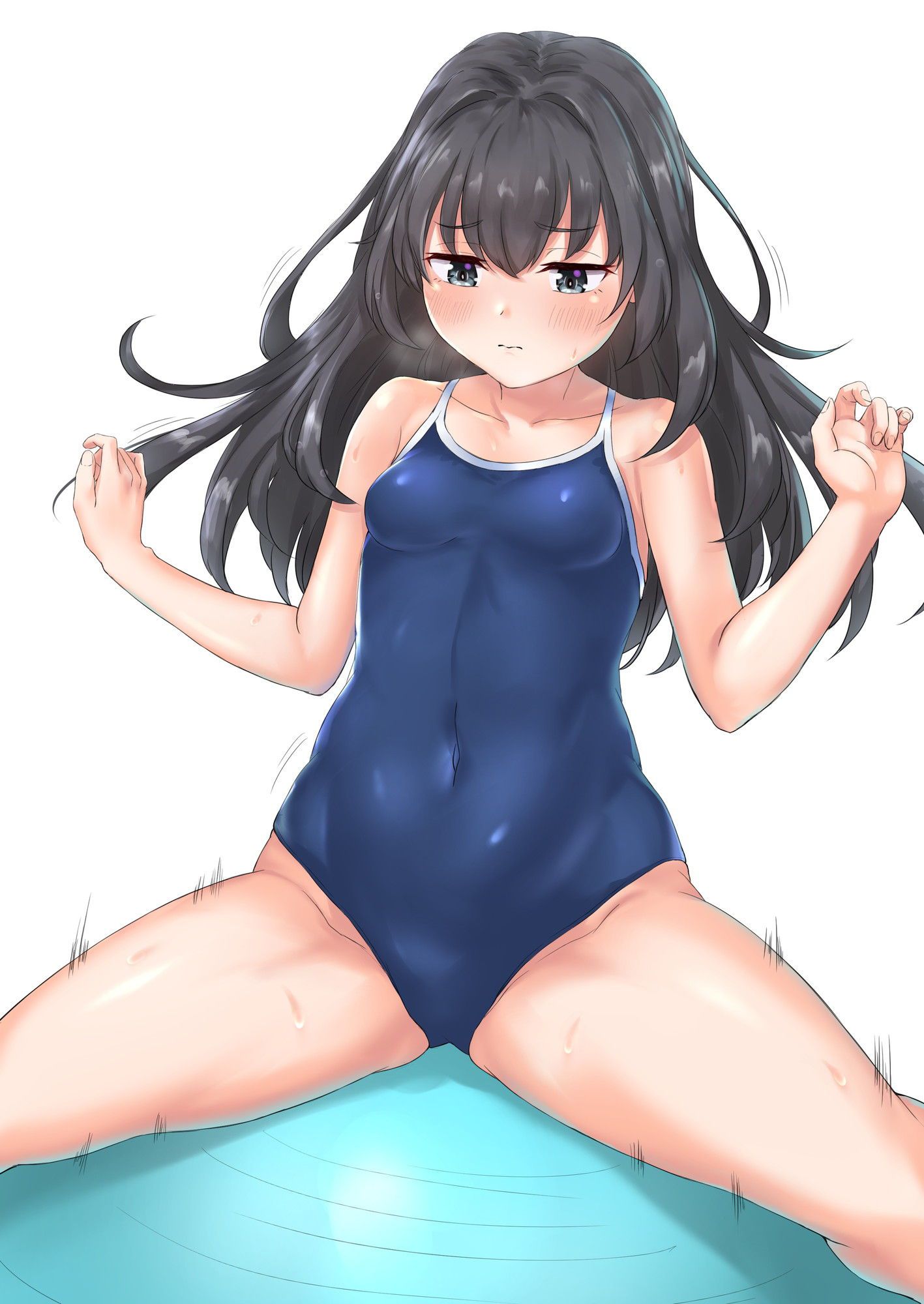 Two-dimensional erotic image of a dark blue water girl who is too naughty and can't wait for summer 34