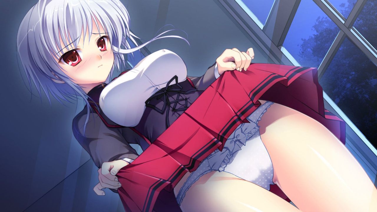 A gentle girl who shows a lewd part by tucking up a skirt 13