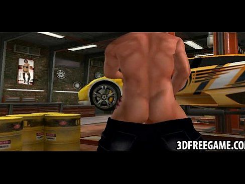Hot 3D ebony whore in car garage btaw firmly. 4