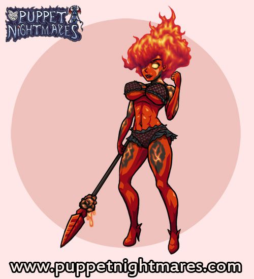 (Puppet Nightmares) Fire Giantess Hecation Game Sprites 10