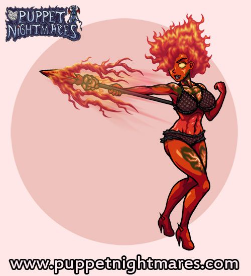(Puppet Nightmares) Fire Giantess Hecation Game Sprites 3