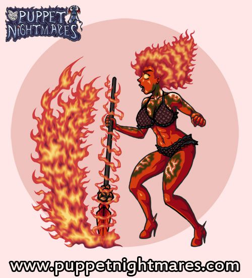 (Puppet Nightmares) Fire Giantess Hecation Game Sprites 7