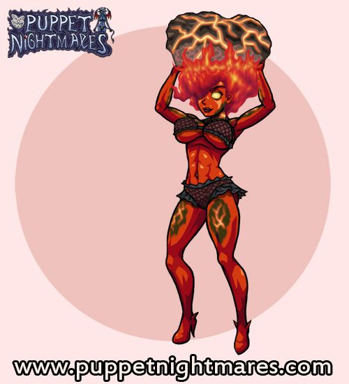 (Puppet Nightmares) Fire Giantess Hecation Game Sprites 8