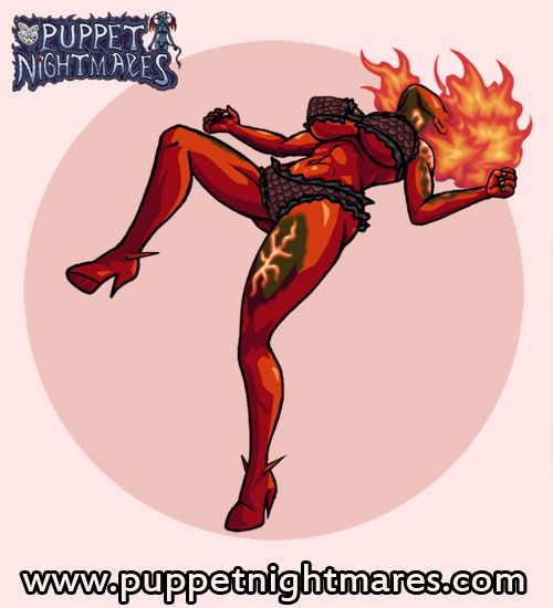 (Puppet Nightmares) Fire Giantess Hecation Game Sprites 9