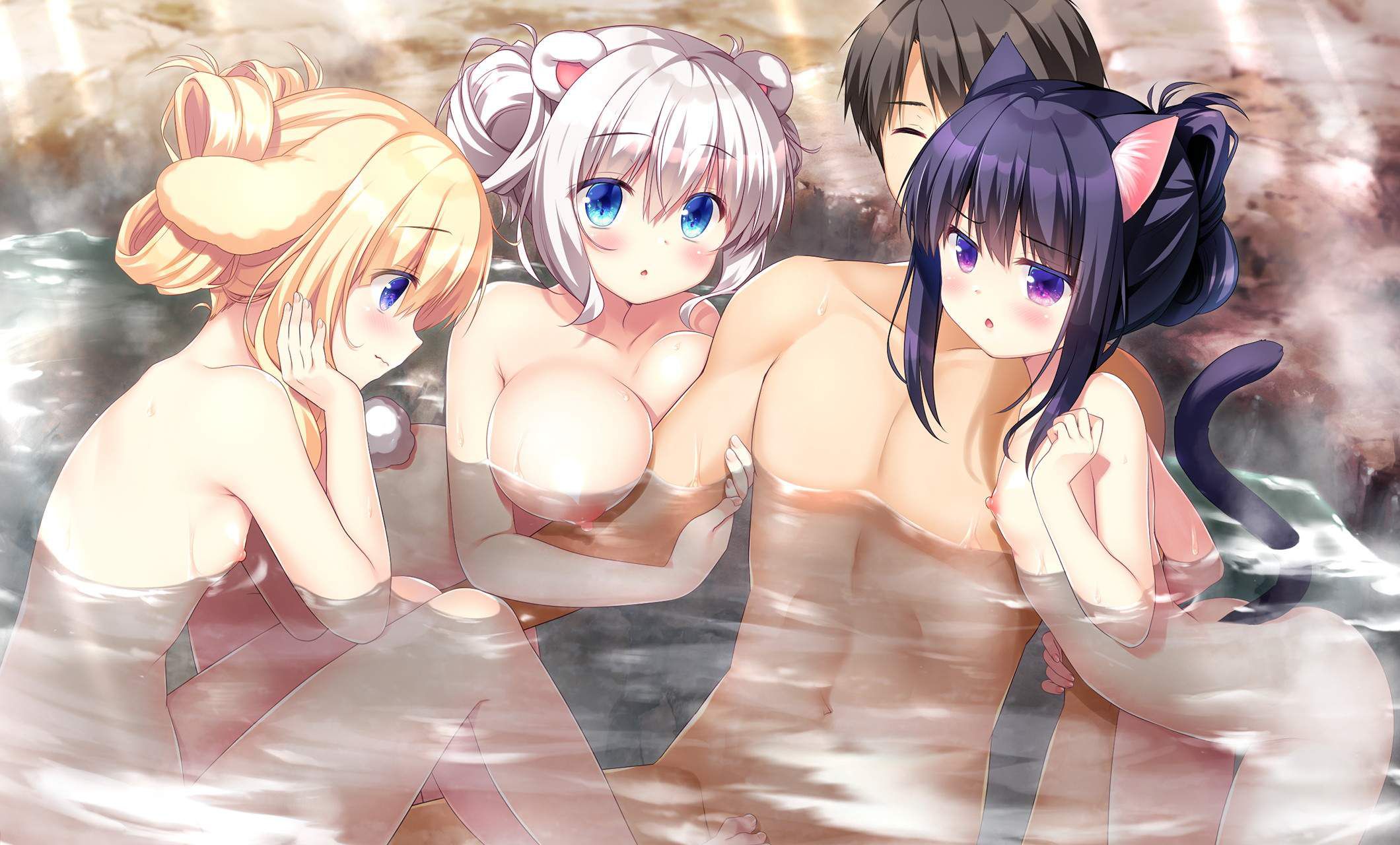 Naturally, this is what happens if men and women enter together ...? Mixed bath and hot spring bathing ecchi ♪ 10