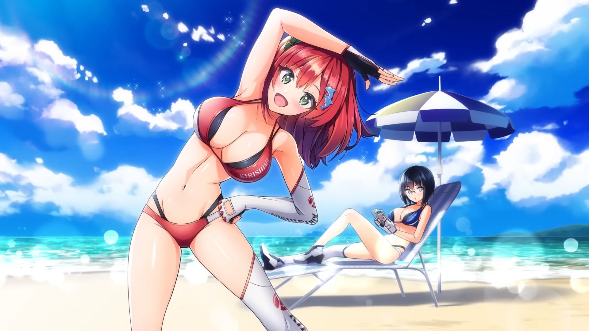 New smartphone game "Dolphin Wave" girls battle with jet skis in erotic swimsuits! 24