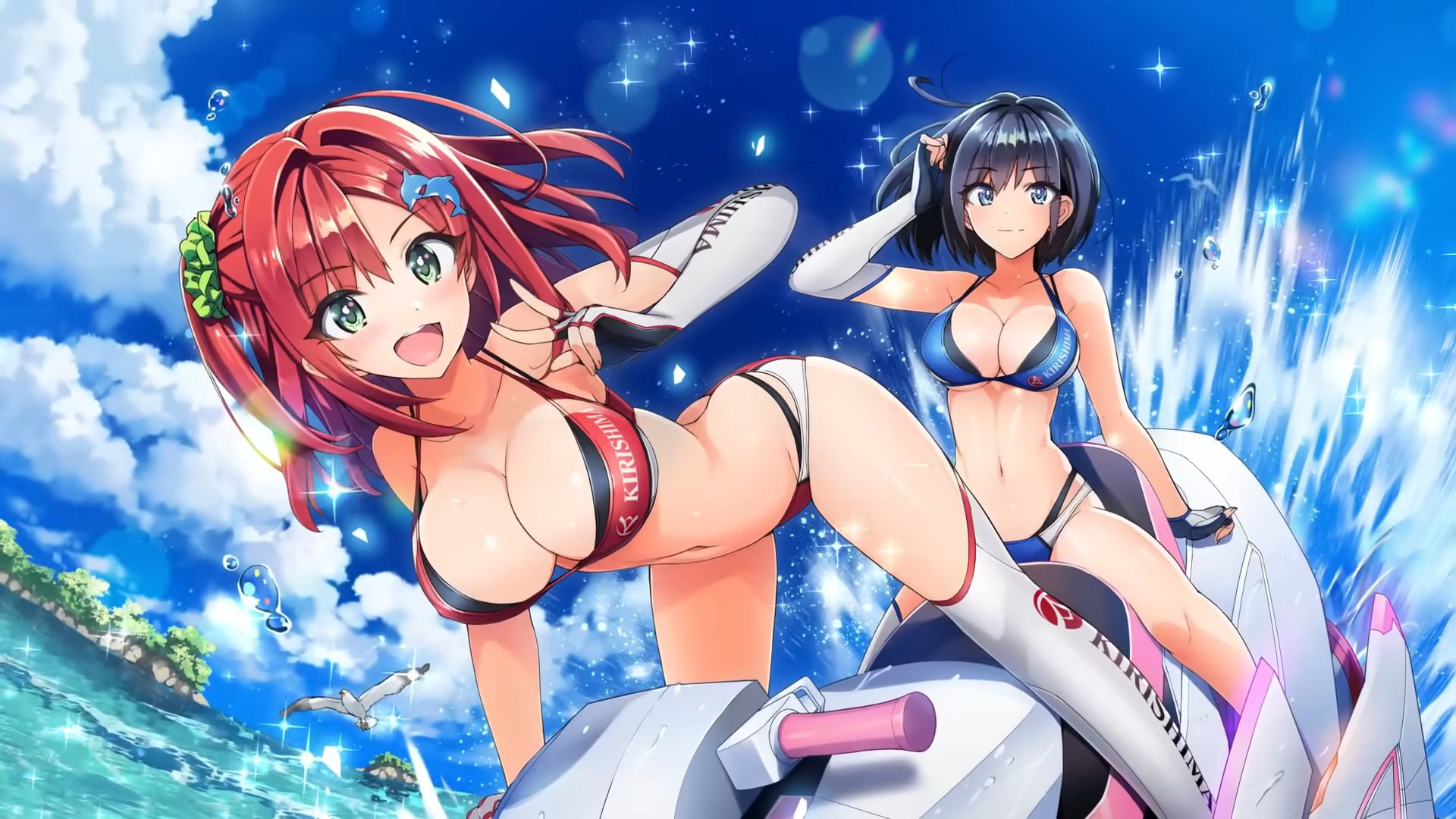 New smartphone game "Dolphin Wave" girls battle with jet skis in erotic swimsuits! 7