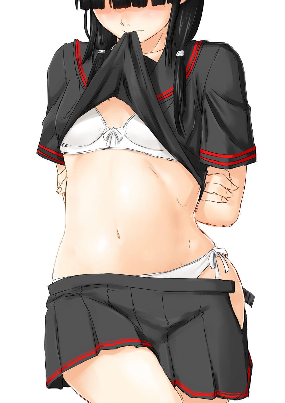 The second erotic image of erotic girl who has a sailor suit and pants and has more eh expression 4