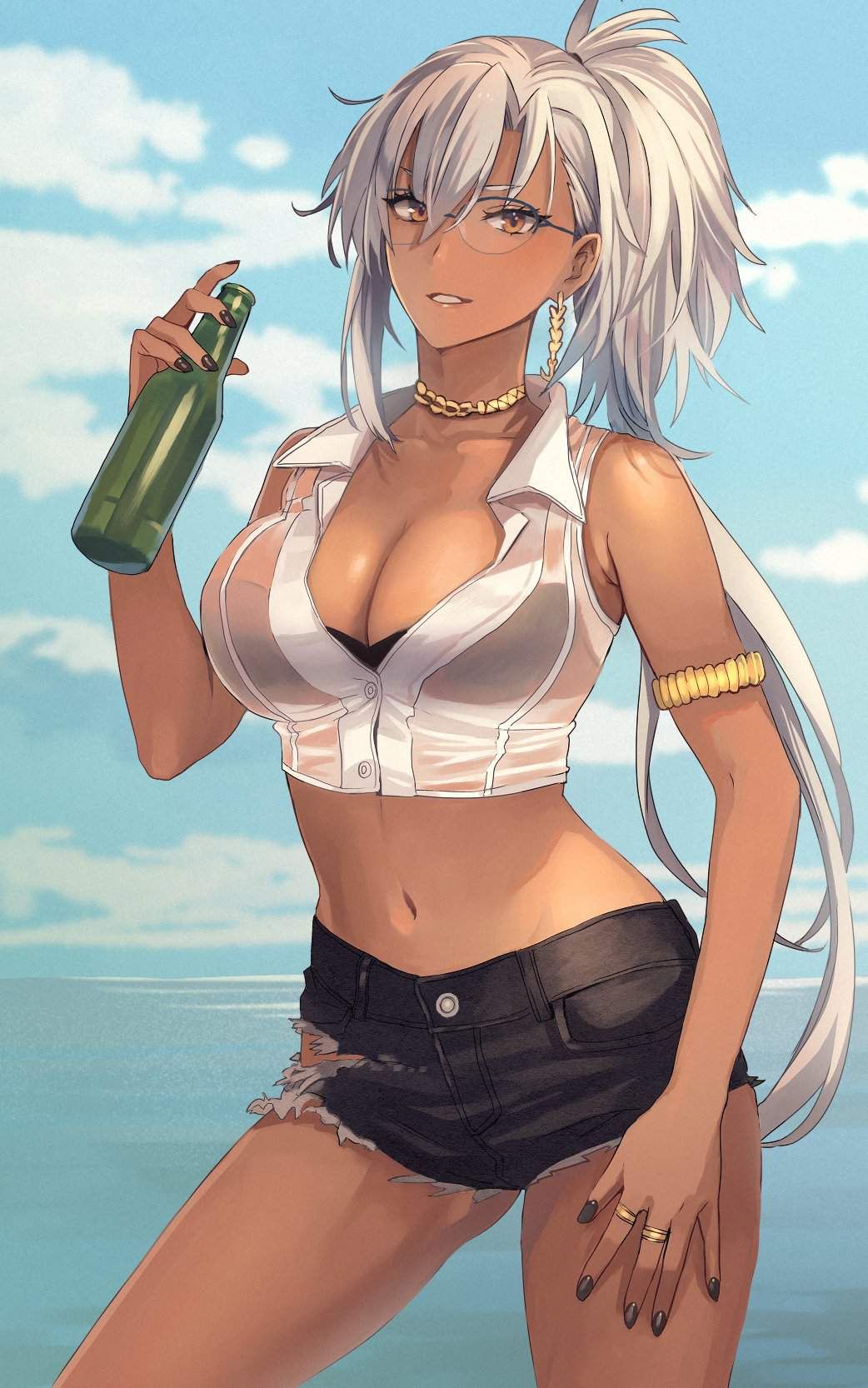 【Alcoholics Reserve】Secondary image of girls drinking alcohol from bottles 30