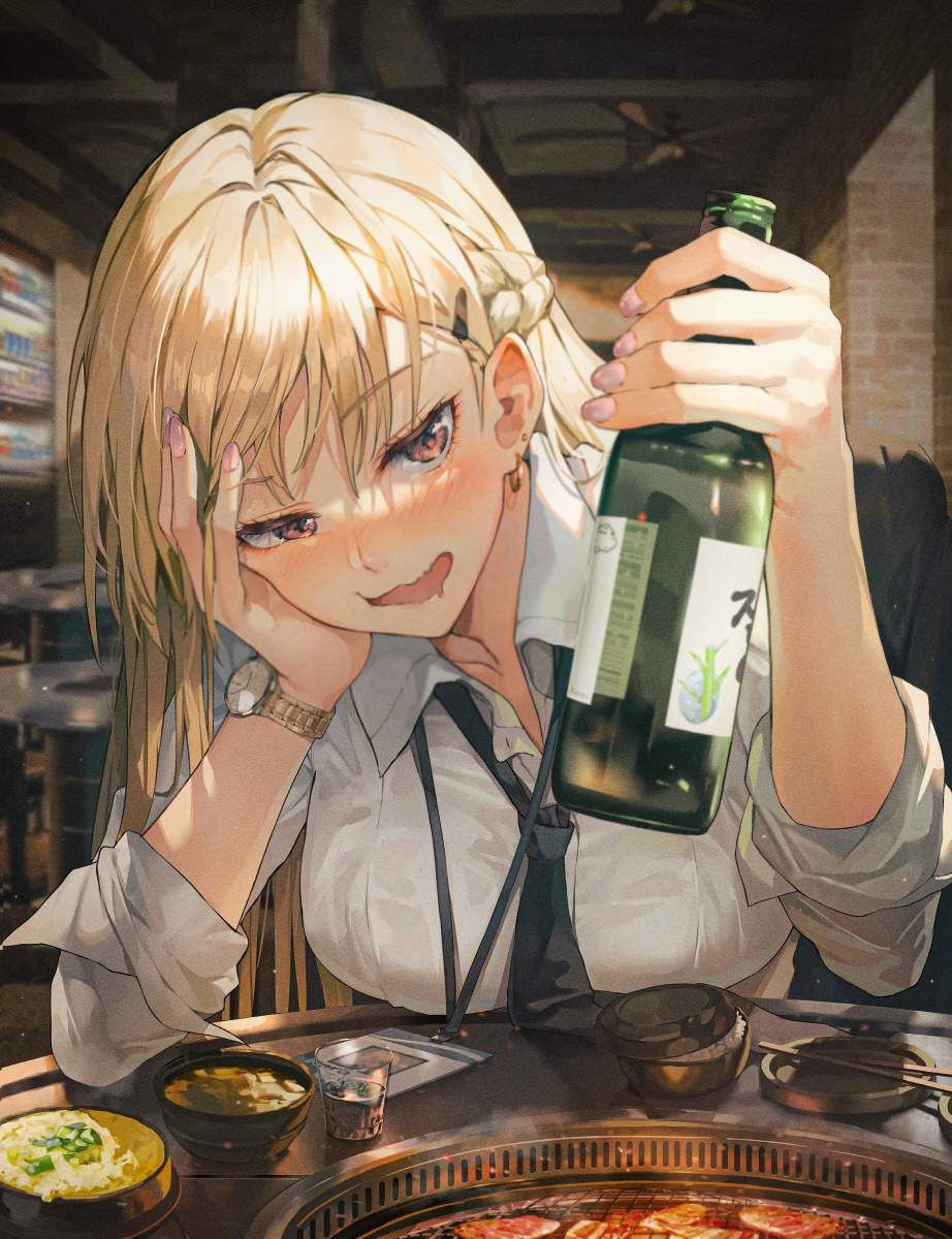 【Alcoholics Reserve】Secondary image of girls drinking alcohol from bottles 4