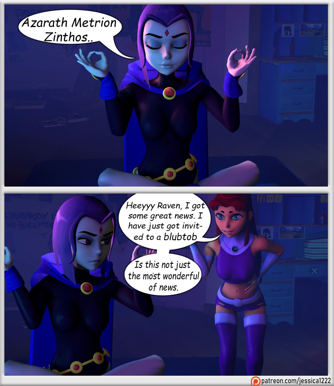 Raven and Starfire and The alien gloryhole (Teen Titans) [Ongoing] 1