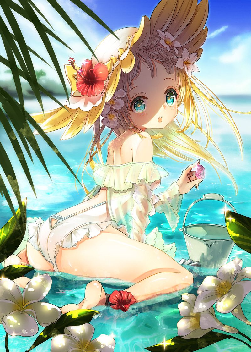 I want to expose an important part by shifting the swimsuit lewd image of the swimsuit with little cloth area 6