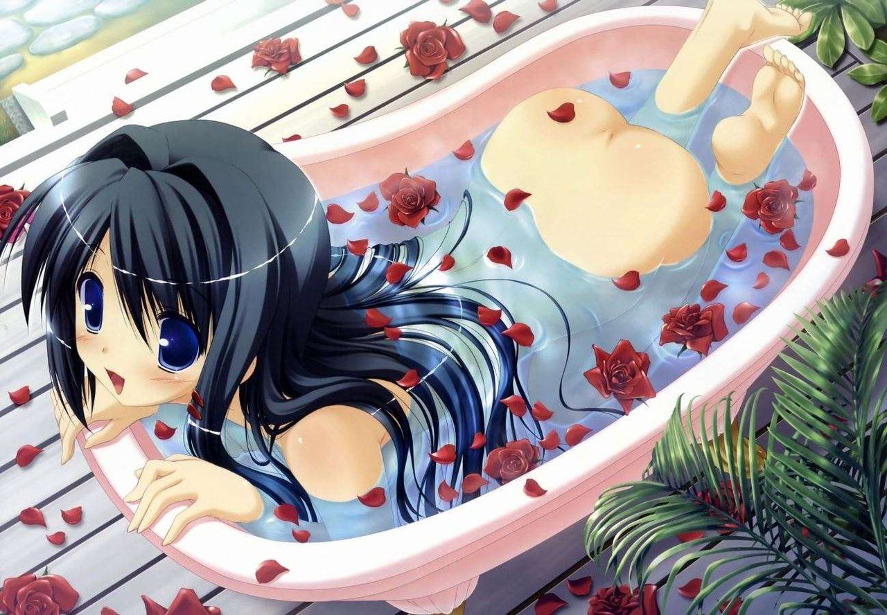 Take a picture of a lewd girl who is naked, because of course it is a bath. 15