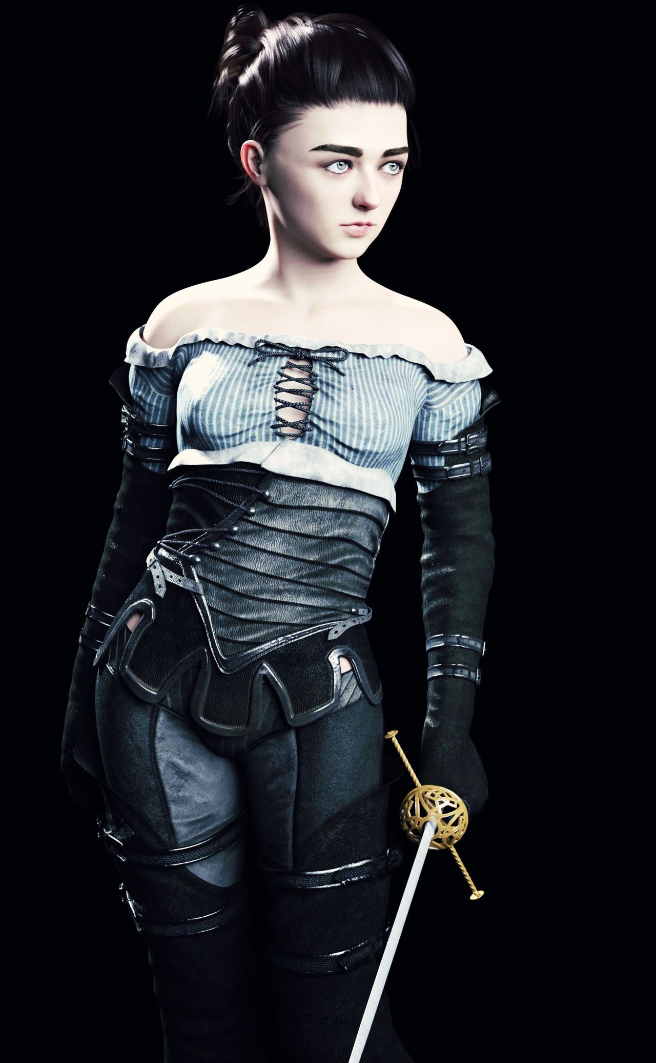 Arya and Sansa Stark 3D 1