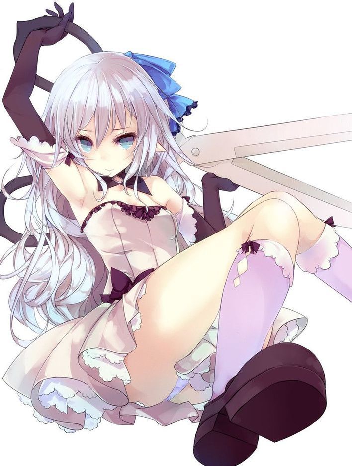 [Erotic] The image of a silver hair girl is stuck and detached [secondary] 1