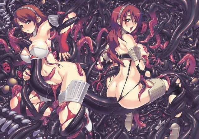 [54 pieces] insult Secondary erotic image collection that violent tentacle attack the girl! 36 46