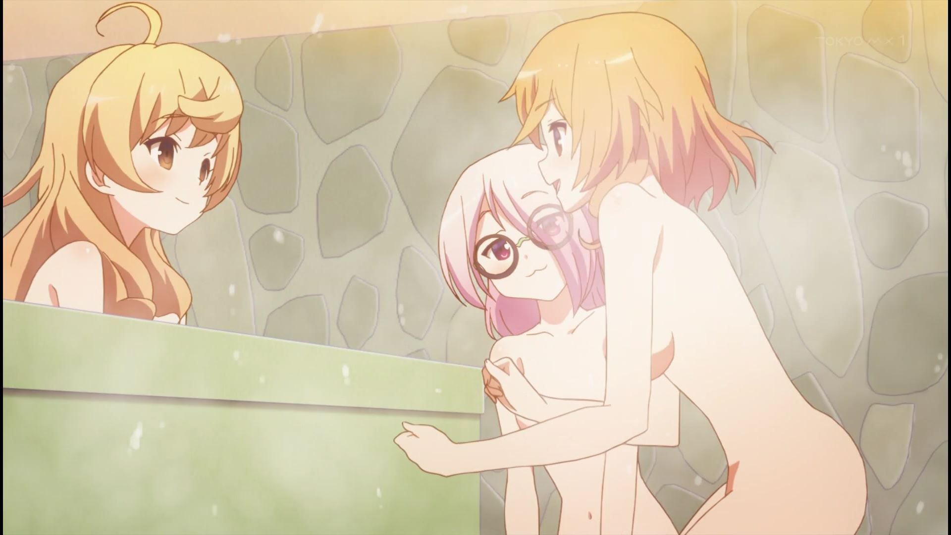 Erotic breasts and naked figure in erotic bathing scene of girls in the anime [Music girl] 2 story! 17