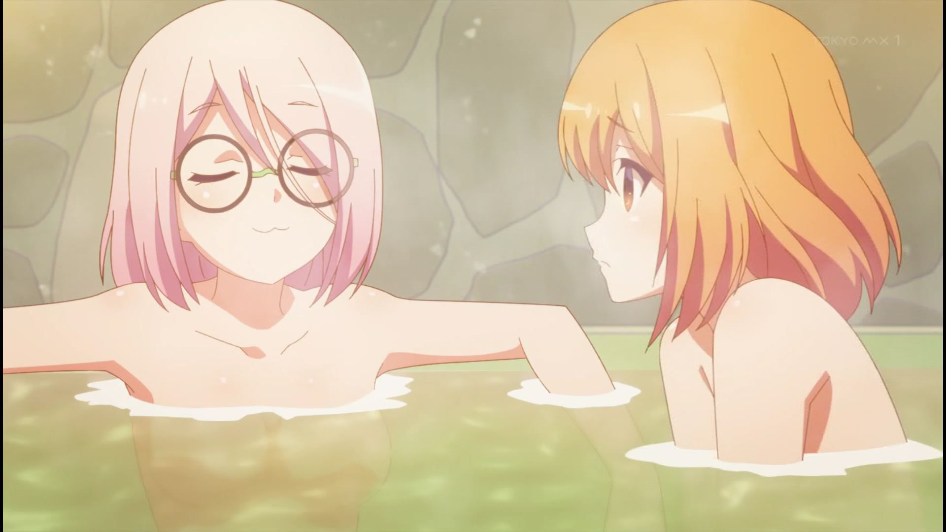 Erotic breasts and naked figure in erotic bathing scene of girls in the anime [Music girl] 2 story! 2
