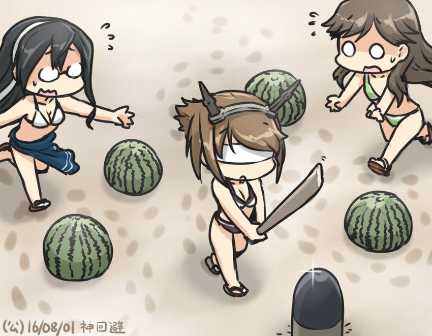 [Promise in the sea] secondary image of the swimsuit girls enjoy the watermelon cracking 35