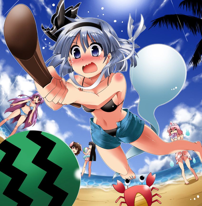 [Promise in the sea] secondary image of the swimsuit girls enjoy the watermelon cracking 4