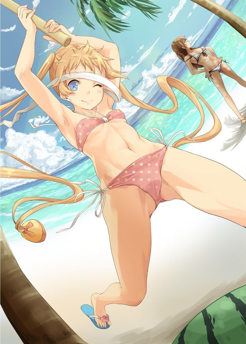 [Promise in the sea] secondary image of the swimsuit girls enjoy the watermelon cracking 8