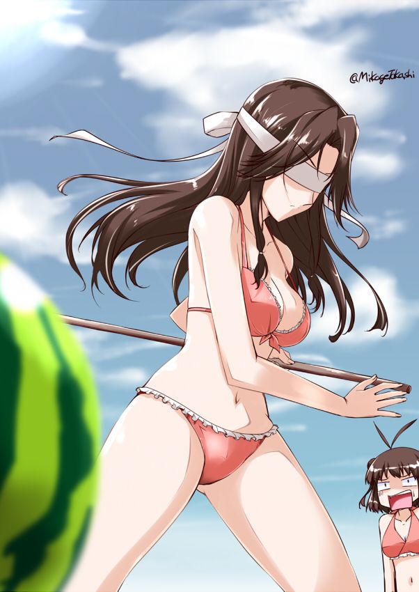 [Promise in the sea] secondary image of the swimsuit girls enjoy the watermelon cracking 9