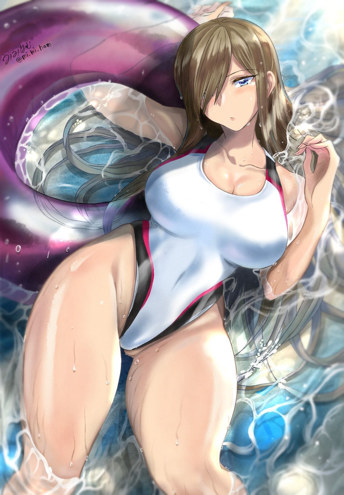 The girl and the elder sister of the swimsuit who is tightening the body tightly wet in water (* ´ д ' *) nuke ㉔ 35