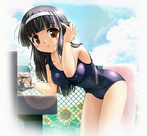 [56 pieces] Cute Erofeci image collection of two-dimensional school swimsuit. 44 54