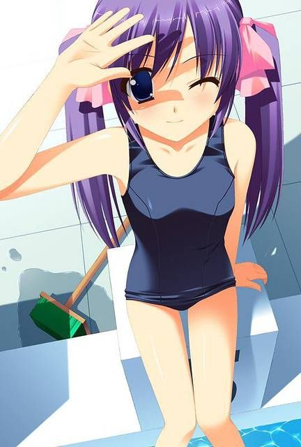 [56 pieces] Cute Erofeci image collection of two-dimensional school swimsuit. 44 55