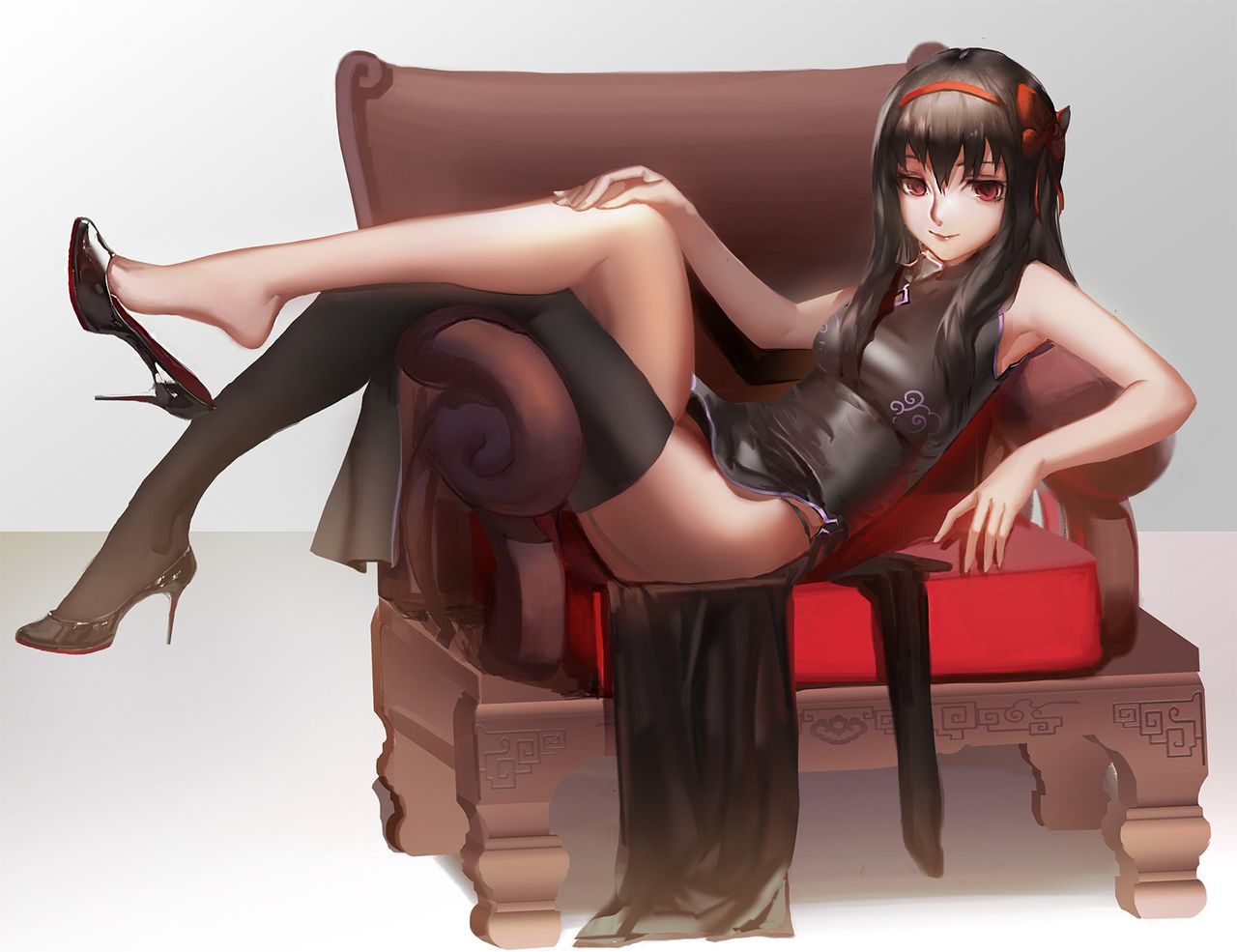 [2nd] Secondary erotic image of a girl with a thigh that is wearing a dress with a slit is erotic 2 [slit] 21