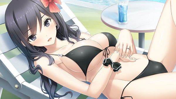 【Secondary erotic】 In summer, here is an erotic image of a girl with a chiechi body wearing a swimsuit that wants to masturbate 1