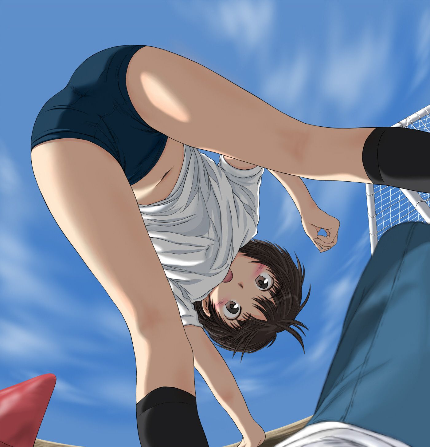 Secondary erotic image of a girl looking up at low angle 9