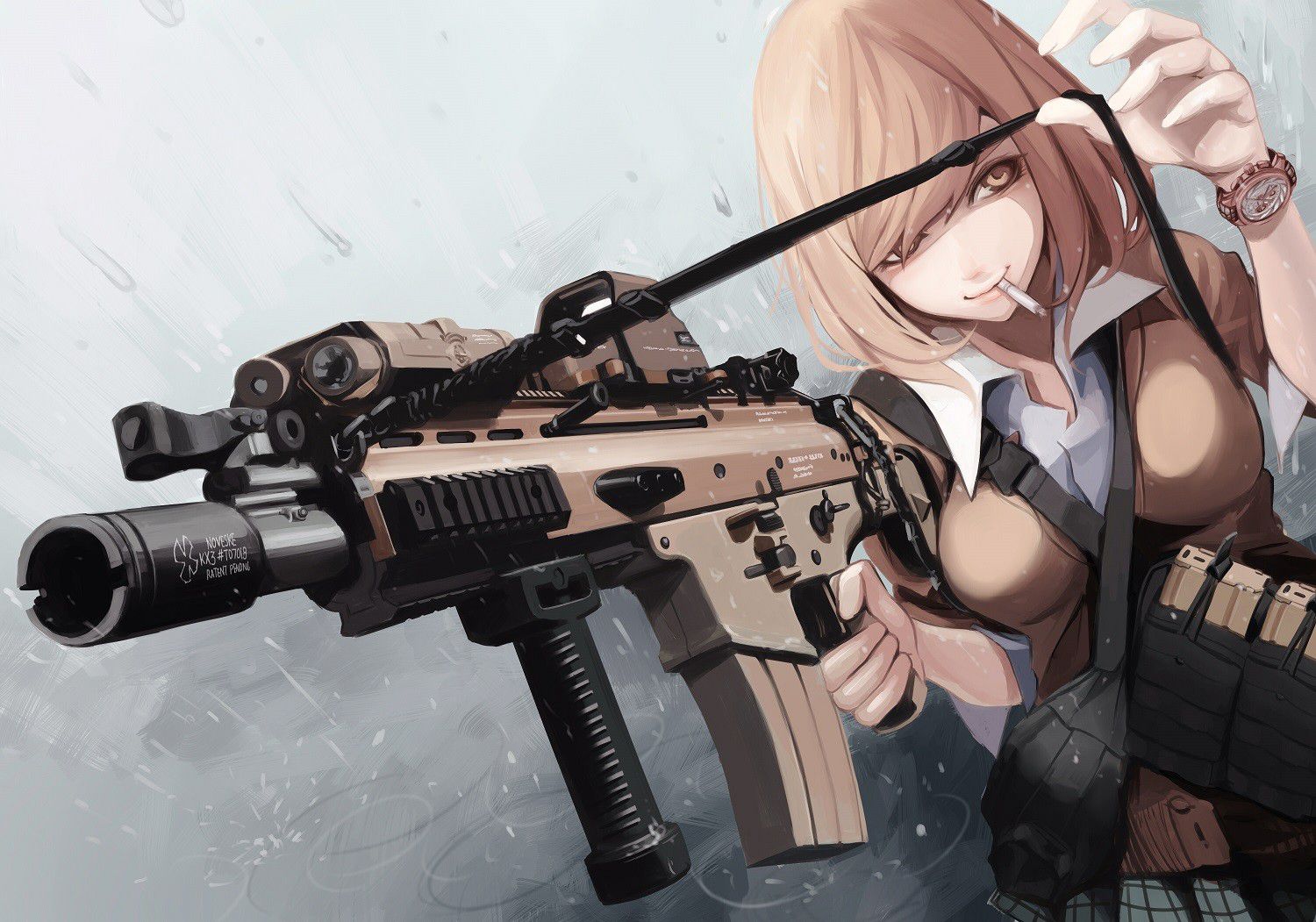 [Secondary erotic] Second erotic image of a girl with a weapon 8 [firearms, etc.] 22