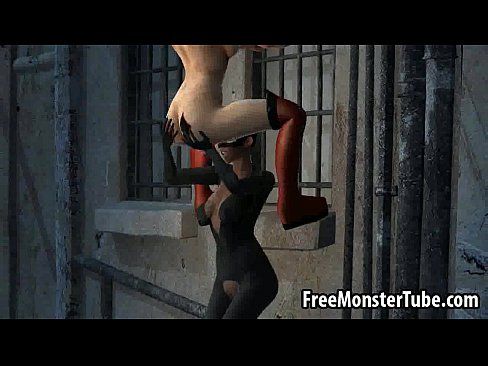 3D lesbian Harley Quinn gets eaten out outdoors - 3 min Part 1 11