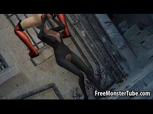 3D lesbian Harley Quinn gets eaten out outdoors - 3 min Part 1 22