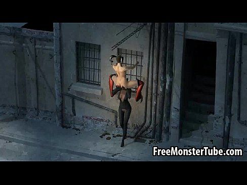 3D lesbian Harley Quinn gets eaten out outdoors - 3 min Part 1 9