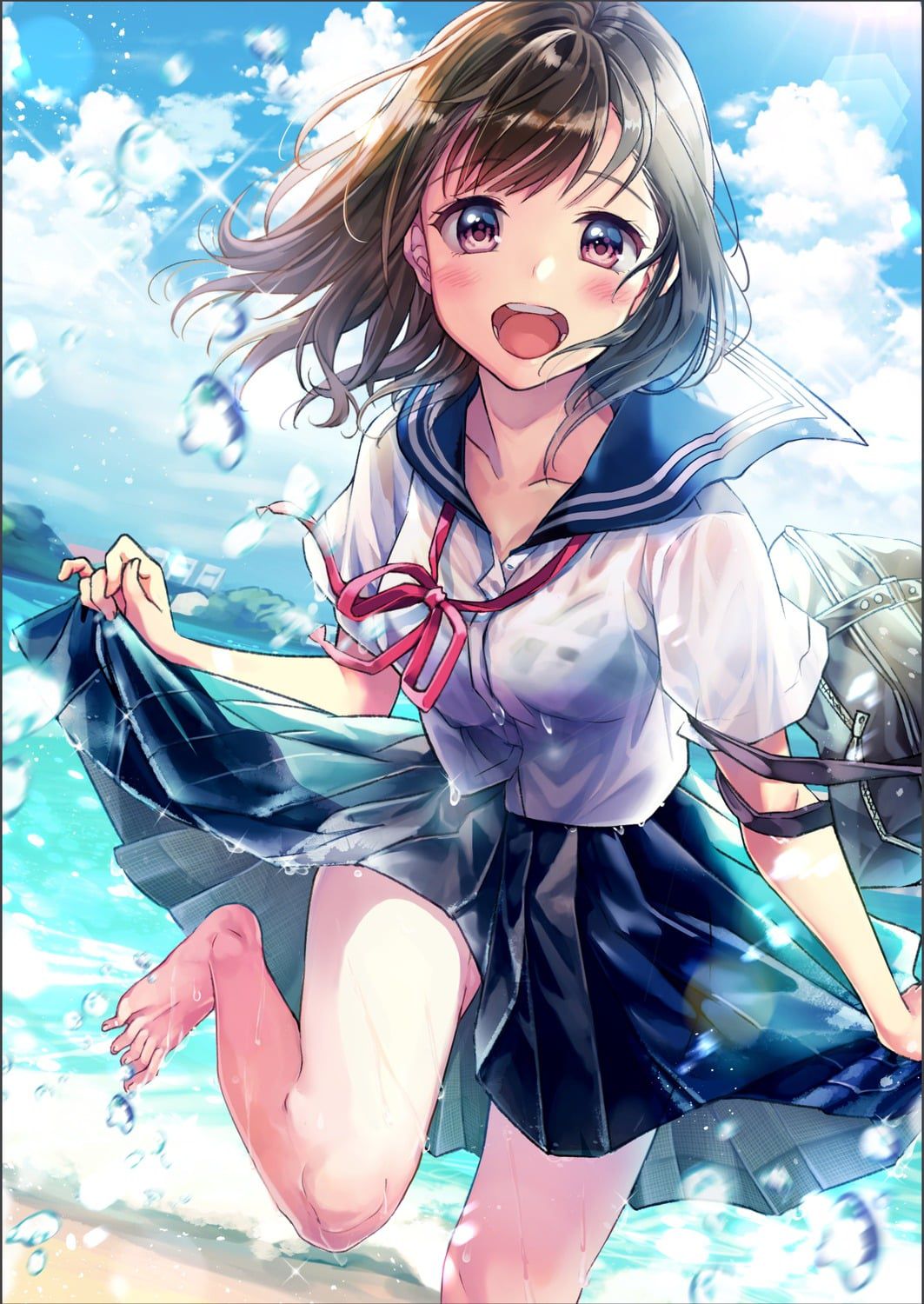 Here is ♪ only a healthy fluffy school uniform girl two-dimensional image feature 31