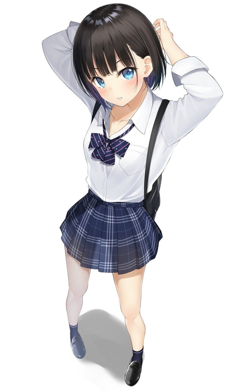 Here is ♪ only a healthy fluffy school uniform girl two-dimensional image feature 34