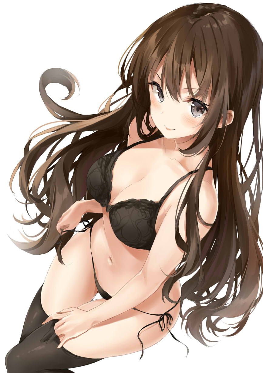 【Erotic Anime Summary】 Erotic images of beautiful women and beautiful girls wearing sexy black underwear [50 photos] 22